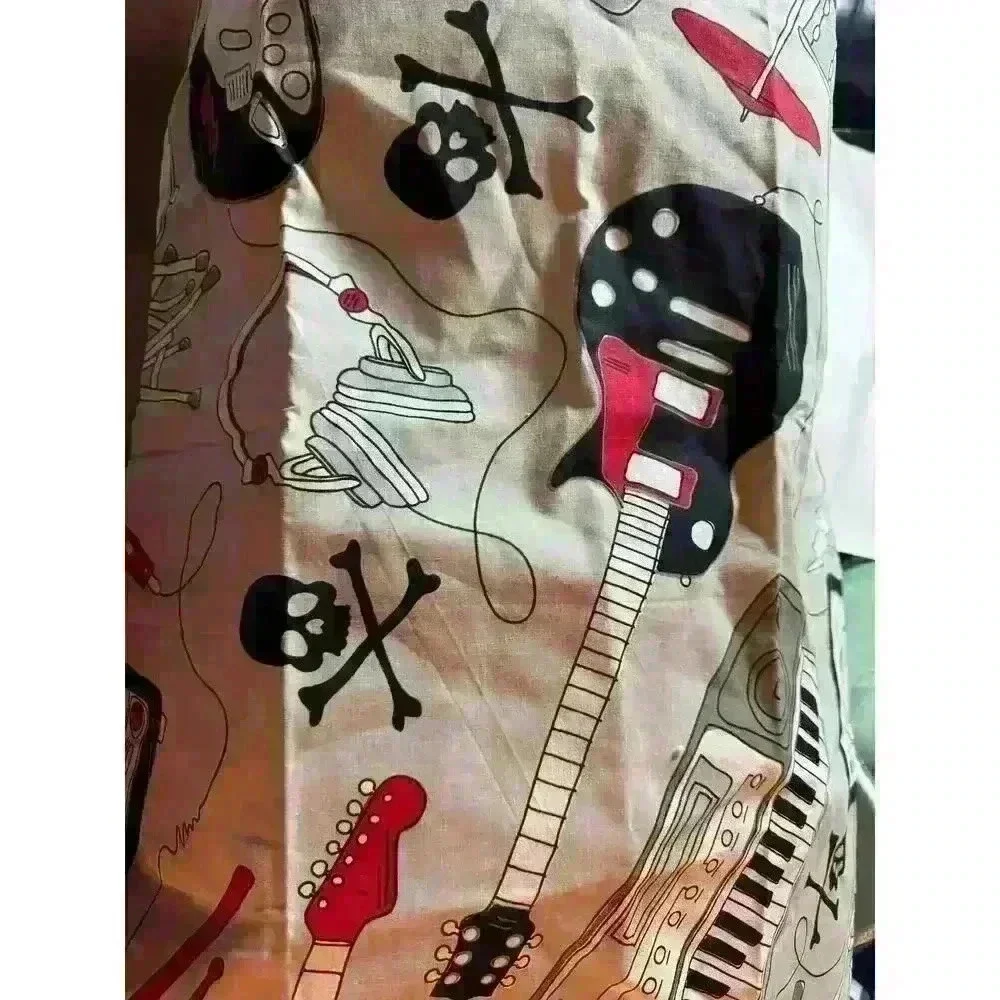 Jumping Beans Twin Bedding Set Rock‎ Roll Skull Drum Guitar